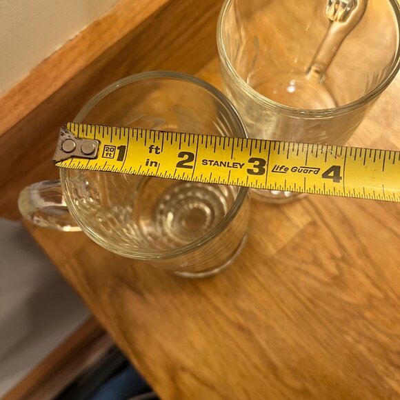 Princess House Mugs Etched Crystal Heritage Footed Pedestal Irish Coffee Set 2 - Picture 8 of 10